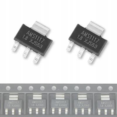 Rosfix Spannungsregler AMS1117 5V 1A – Kompaktes SMD-Gehäuse SOT223 | Überlastschutz | 2 Stück