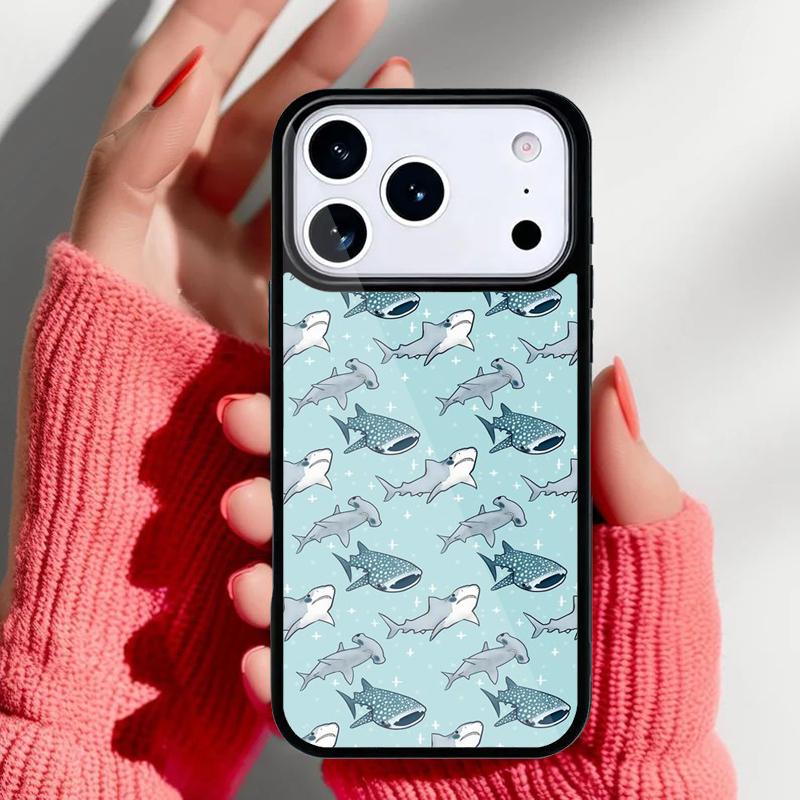 Ocean Whale Shark Swimming Phone Case for iPhone 17 Air 16e 15 14 13 Pro Max Back Cover for 12 11 Pro Coque