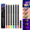 Cujmh 6-Piece Highlighter Eyeliner Pen Set, Multicolor Eyeshadow Marker for Halloween Cosplay, Water-Based Face Paint Makeup Pens