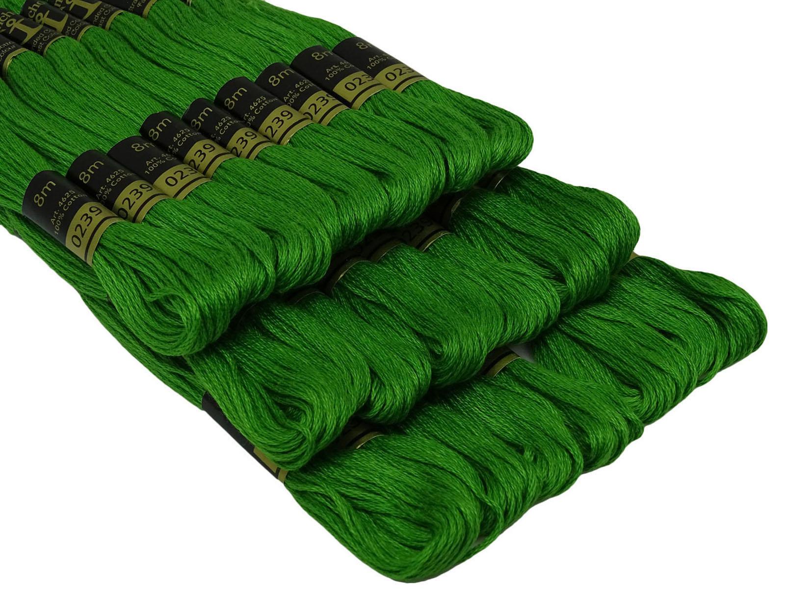 

IBA Indianbeautifulart Вишивка хрестиком Нитка для ручної вишивки Багатожильна бавовна Нитка для рукоділля 25 мотків-Смарагд 8 Meters(Each) зелений