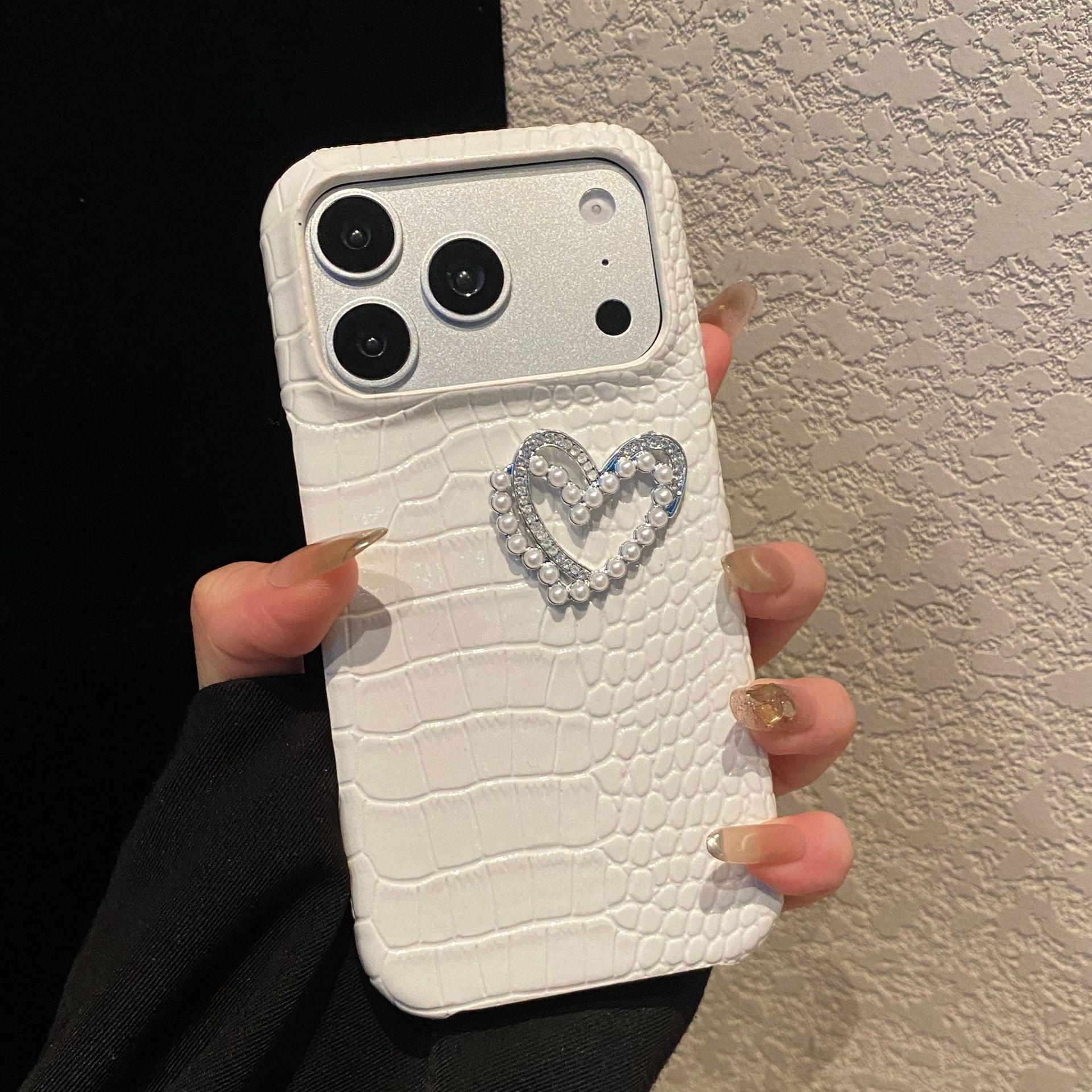 

Gradient Crocodile Pattern Rhinestone Phone Case for Apple 17 Pro Max, 16/15 Pro/14/13/12/11/XS iPhone 15 Pro Max