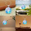 Elegant Tree Pattern Pendant Necklace In Vintage Silver Color With Classic Glass Cabochon