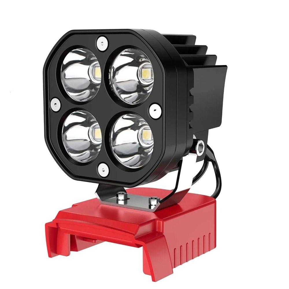 Portable 40W LED Work Light 6000LM 12-24V Battery Spotlight 6500K Job Site Lighting for Milwaukee M18 Construction