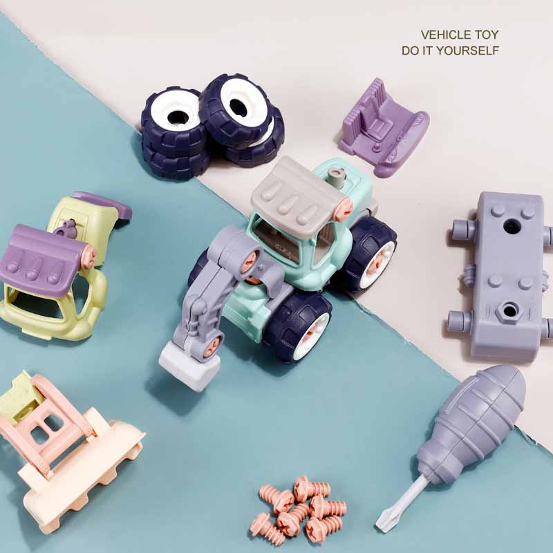Children's Disassembly Assembly Engineering Vehicle Digging Vehicle DIY Miniature Cars Models Educational Kids Boys Plastic Toy