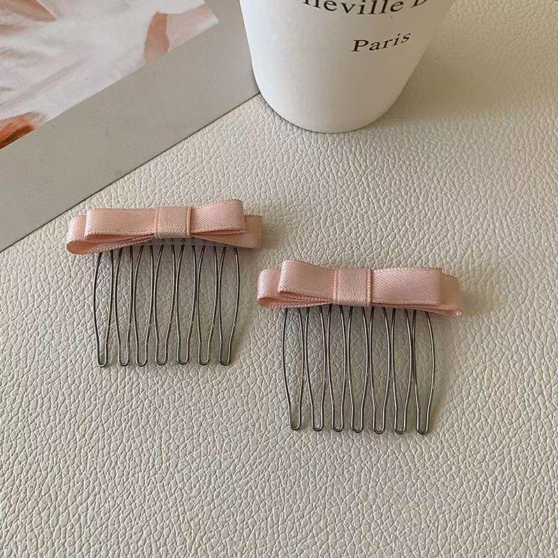 Korean Bow Hair Comb: Women's Versatile Wispy Bangs Hairpin Accessory