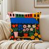 Flowers Market Pillow Wall Art Decor Cushion Cushion Cover Pillowcase Antidustmite living Room Sofa Decor Cushion Room