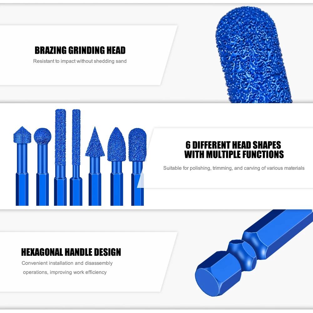 Hexagonal Shank Grinding Head Marble Tile and Stone Grinding Head New Type of Brazing Drilling and Grinding Head