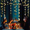Gold Moon and Stars Decor Star Garland Decorations Hanging Twinkle Little Star Birthday Baby Shower Graduation Starry Night EID Ramadan Muburak