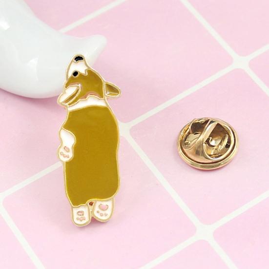 Cute Corgi Dog Enamel Brooch Pin Unisex Denim Jacket Collar Sweater Scarf Badge