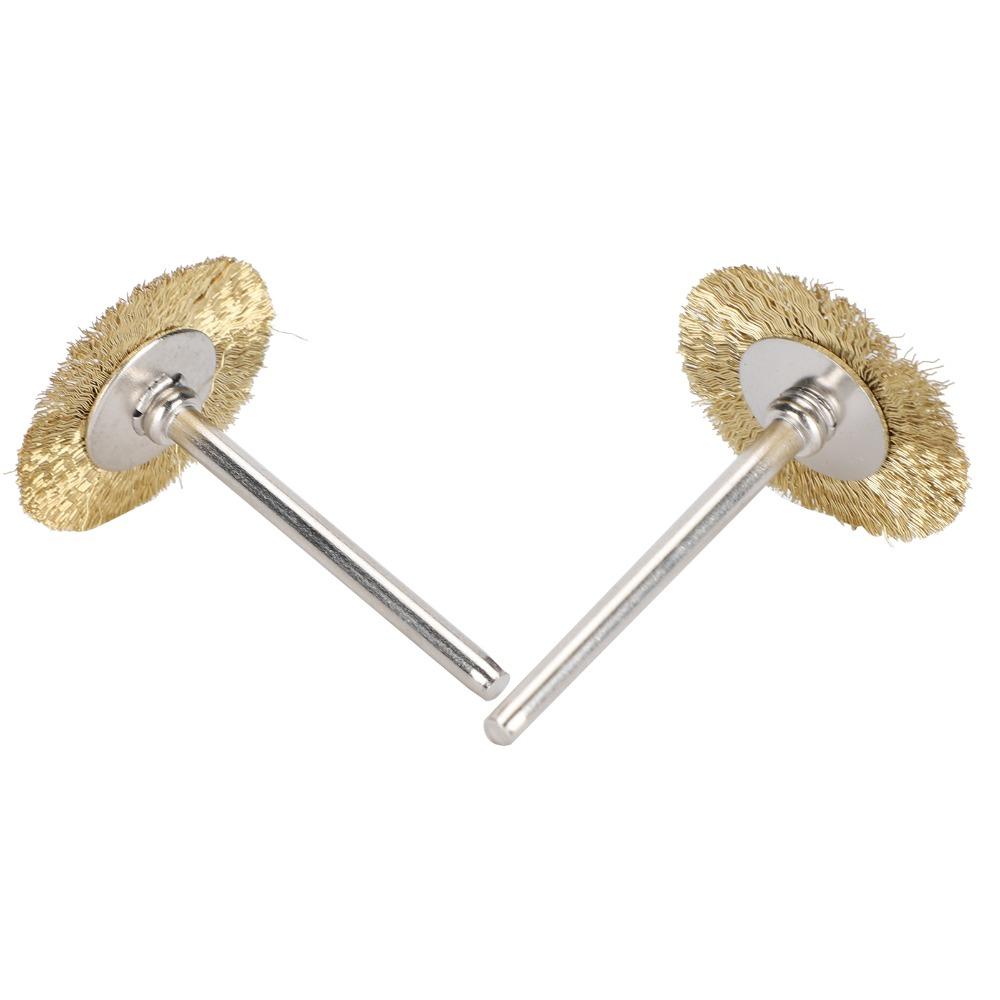 30pcs T-Shape Structure Rotary Tool Brushes 3mm Shank Brass Wire Brush Set  Polishing Tools