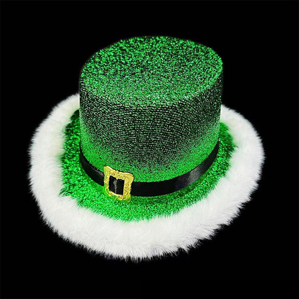 Christmas Party Top Hat Comfortable Festive Cosplay Red Green Top Hat with White Brim for Adults Men Women Stage Performance