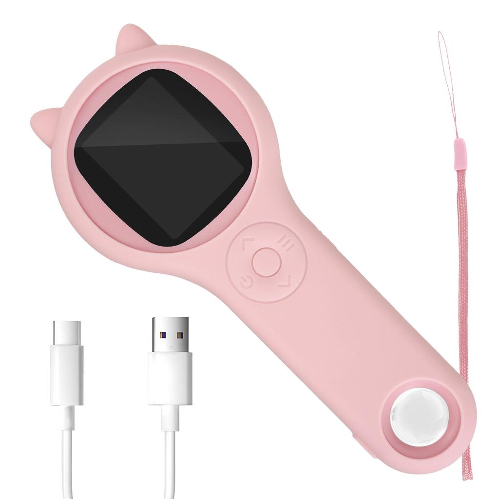 Handheld Magnifying Glass with 2 Inch IPS Screen 500X Digital Microscope USB Rechargeable Portable Kids Educational Science Toys