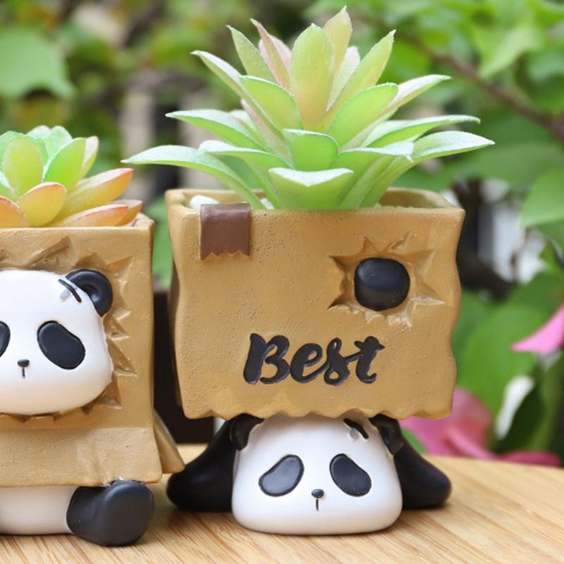 Flowerpot Silicone Mold Lying Panda Shaped Concrete Moulds  Flowerpots Molds Cements Mould Silicone Material