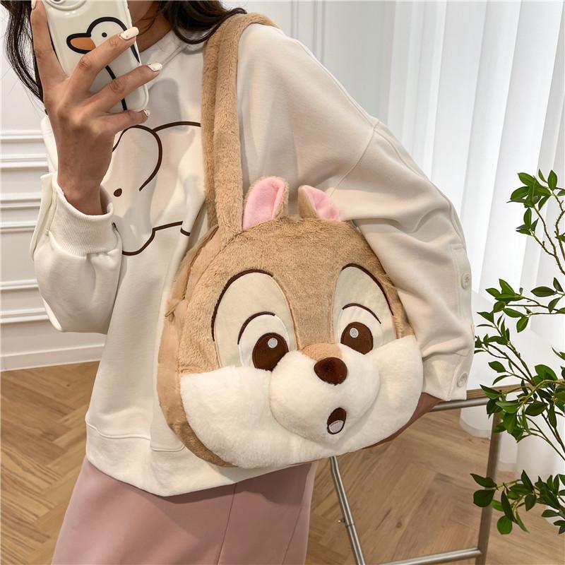 Handbag Shoulder Single Plush Cartoon Squirrel Womens Bag Cute Birthday Gift