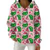 Women's Fashion Casual Christmas Print Pullover Long-Sleeve Hooded Sweatshirt