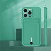 Push Card Slot Wallet Matte Silicone Phone Case For iPhone 16 14 15 Plus 13 12 17 Pro Max X XR XS 7 8 Shockproof Soft Back Cover