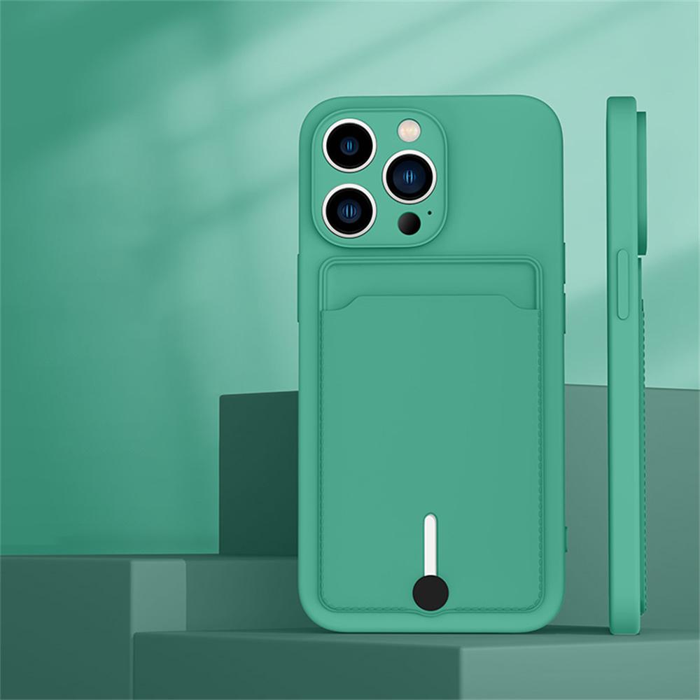 Push Card Slot Wallet Matte Silicone Phone Case For iPhone 16 14 15 Plus 13 12 17 Pro Max X XR XS 7 8 Shockproof Soft Back Cover