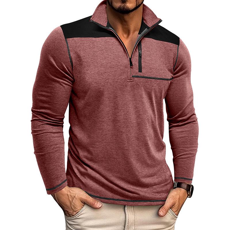 Men's Quarter Zip Up Pullover Tops Slim Fit Lightweight Mock Neck Long Sleeve Sweaters Casual Workout Polo Shirts for Men Casual Golf Sweatshirts