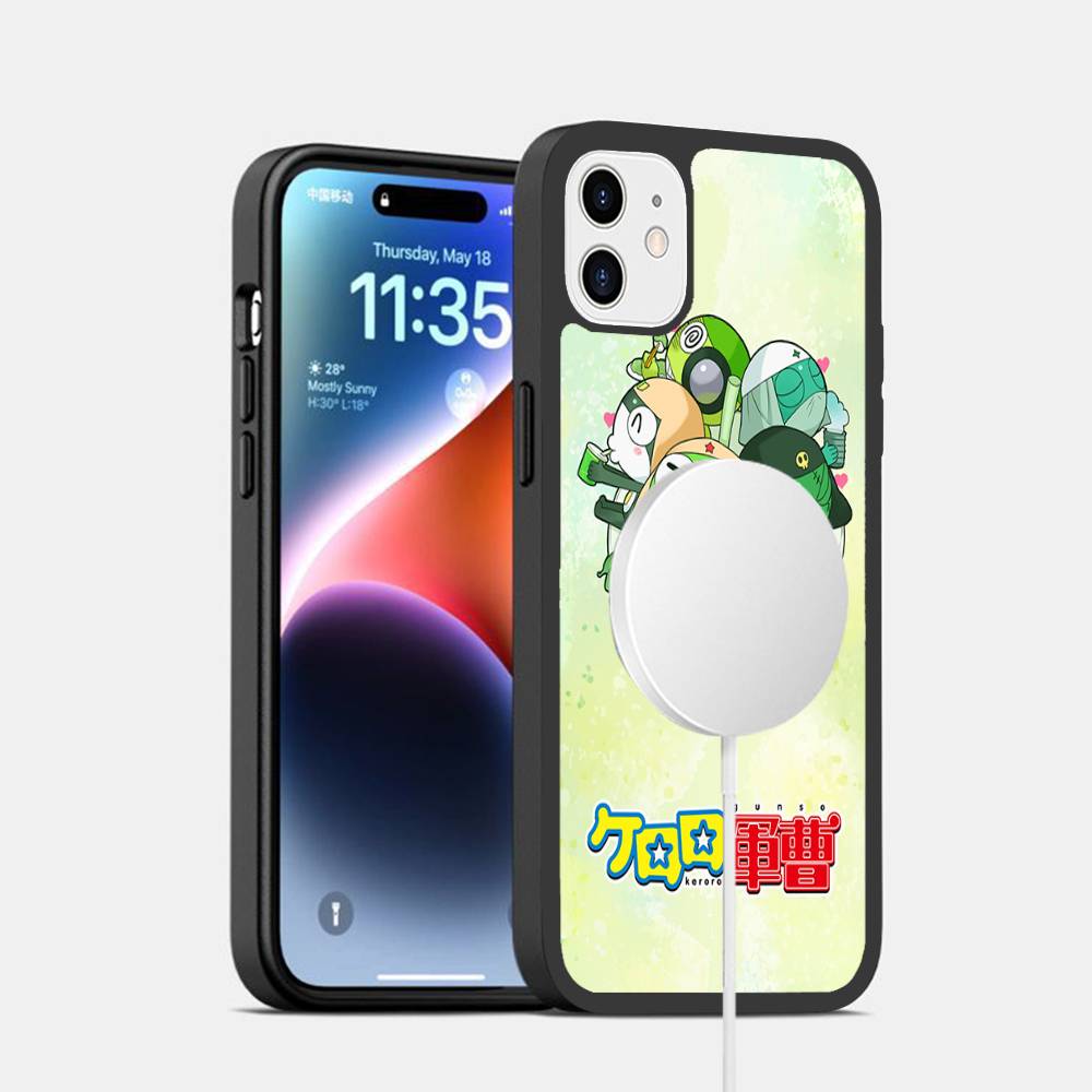 

Cartoon Keroro Gunsou Frog Phone Case Magesafe Magnetic Wireless Charge Case For IPhone 16 11 12 13 14 15 Pro Max Plus Mini iPhone 14 plus