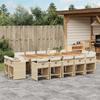 Vidaxl 15-Cz. Garden Furniture Set With Cushions, Beige, PE Rattan