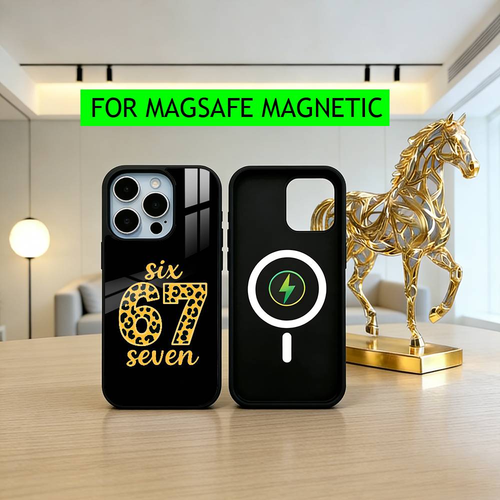 

Six Seven 67 SS Phone Case For iPhone17,16,15,14,13,12,11 Plus,Pro Magnetic For Magsafe Wireless Charging iPhone13