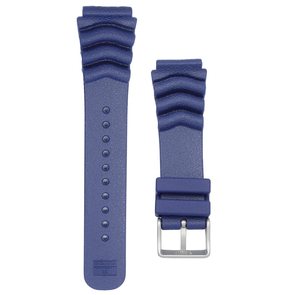 Seiko Watch Genuine Commercially Available Urethane 22mm Lug 20mm Buckle Navy Band, Width, Width, Blue, RS04K22NY1, Men's