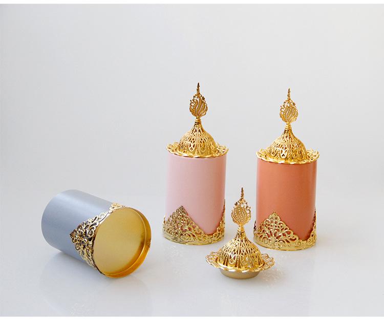 Y Metal-ceramic Incense Burner Saudi Arabia Golden Tower Luxury Home Decoration Middle East Arab Handheld Aromatherapy Burner