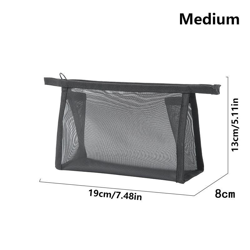 

Nylon Mesh Cosmetic Bag Multicolour Size Small Medium And Large Zipper Test Office Student Pen Bag Multifunctional Storage Bag A2