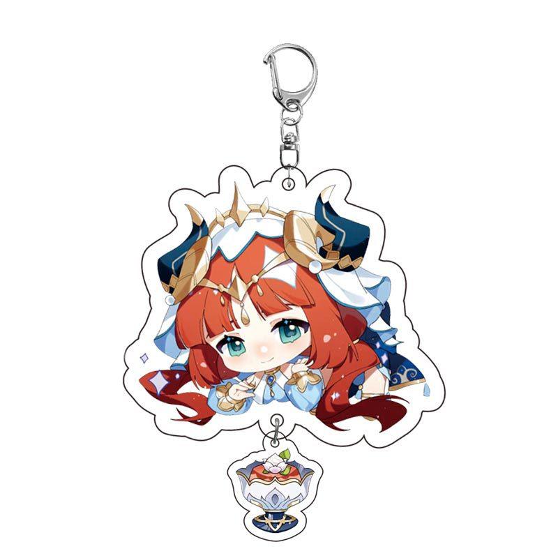 Game Keychains Acrylic Figure School Bag Keychian Holder Key Ring For Children Girl Men Accessories