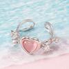 Fashion Heart Ring Cat Eye Peach Heart Adjustable Women Design Premium Rings Wedding Party Jewelry Gift