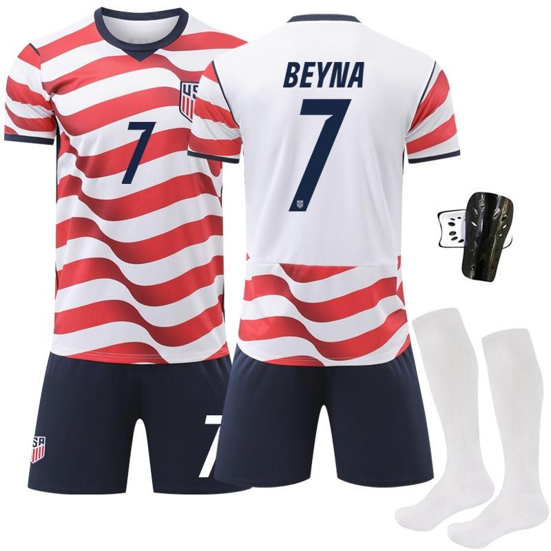 26-27 Maglia da Allenamento Coppa del Mondo Squadra USA Maglia da Casa No. 10 Pulisic 8 McKennie Maglia da Calcio Traspirante ad Asciugatura Rapida