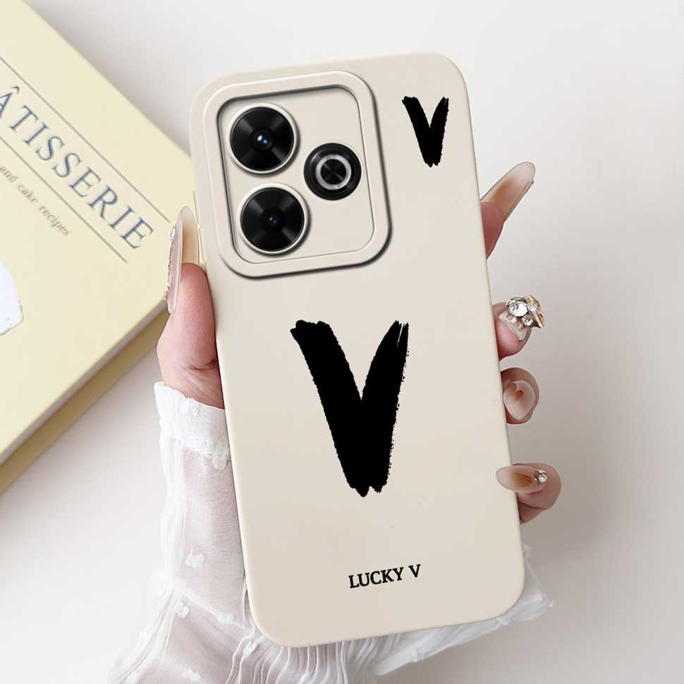 Casing For Xiaomi Redmi 13 Case Luxury Letter Cover For Redmi 12 13 Redmi13 Redmi12 4G Silicone Soft Shockproof Back Cover
