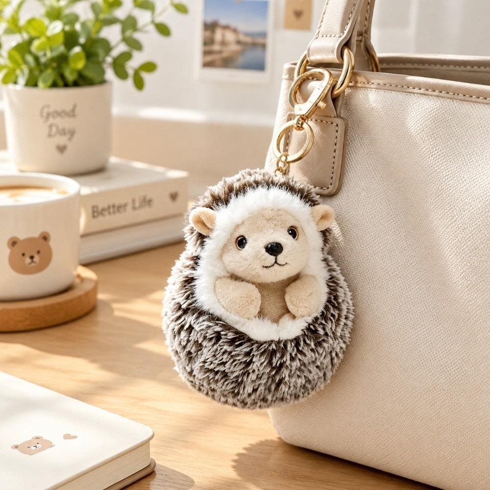 Hedgehog Zodiac Goat Plush Toy Chubby Animal Stuffed Toy Funny Flip-over Sheep Keychain Xmas Gifts