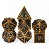 Cusdie DND Metal Solid Dice Dragon Pattern 7Pcs D4-D20 Polyhedral Dice Set for D&D Role Playing Game Pathfinder Board Games