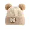 Windproof Ear Protection Cap Cartoon Bear Beanie Hat Cute Knitted Baby Hat  Baby Kid