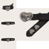 Leather Belt With Heart Buckle For Casual Youth Fashion