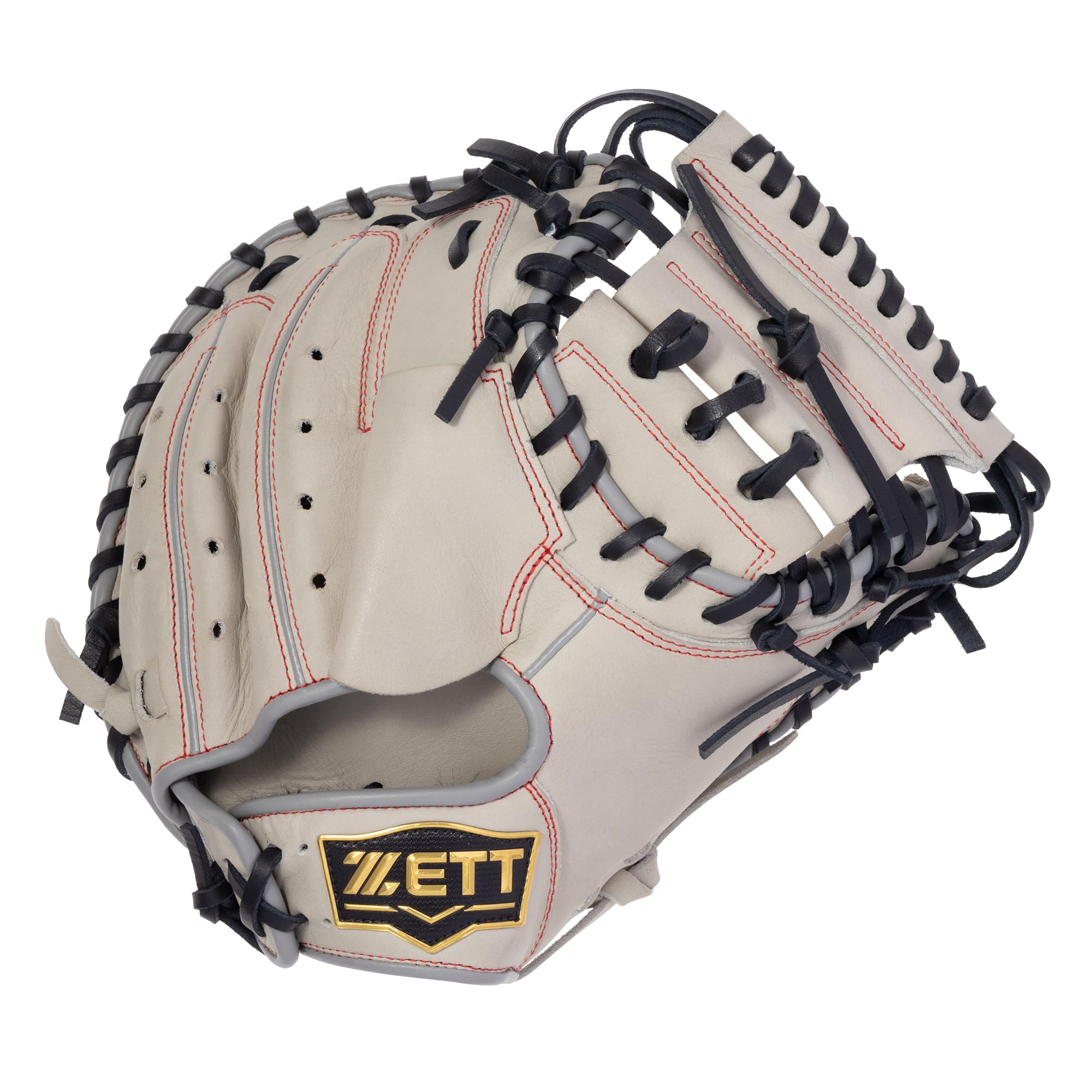 ZETT Ground Hero Youth Softball Gray x BJC762622 Catcher s Mitt, Right-Handed Throw, Black,
