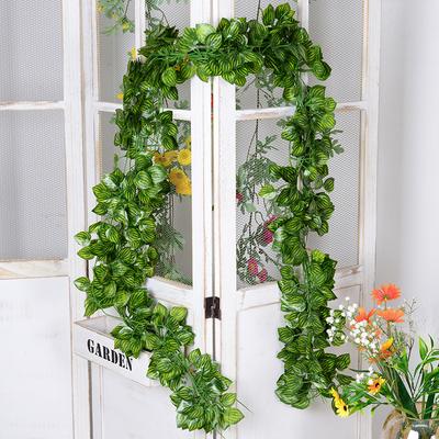 12-Piece Discount Set Ivy 240Cm Green Plastic Artificial Plant Leaf Vine Wedding Arch Household Bathroom Decoration Garland Party