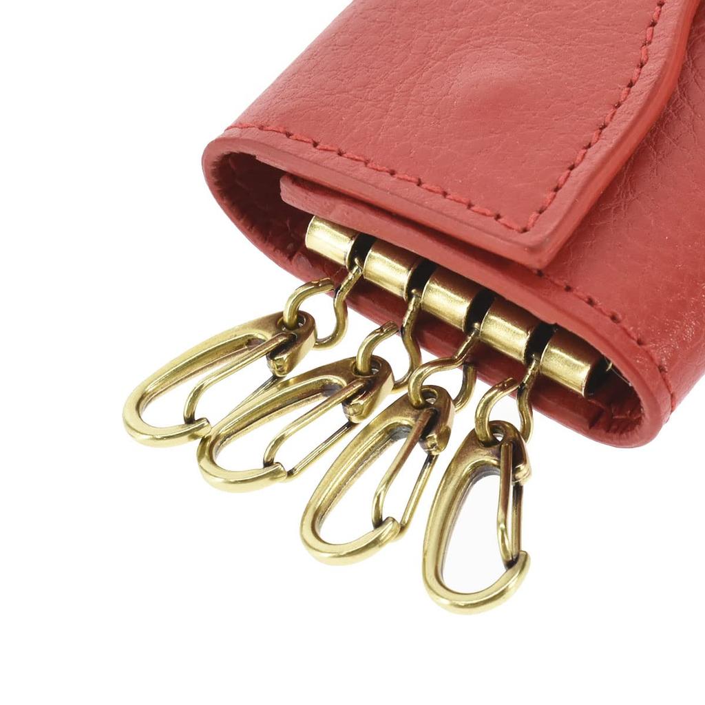 Key Case OLIVETA Red CASTAGNO ROSA SKH144 PV0001 RE182 [IL BISONTE] [Item]