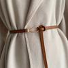 Solid Color Knotted Belt PU Leather Dress Belt New Waist Chain  for Jeans