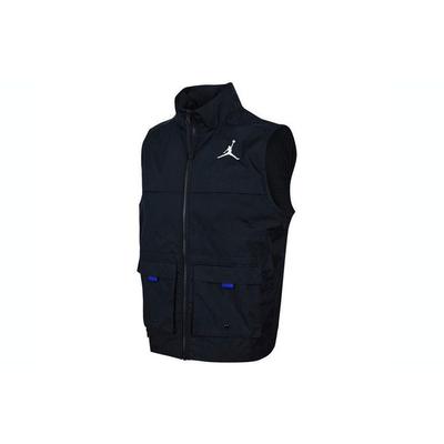 Stand Collar Zippered Utility Vest With Multiple Pockets Men Vest Black FD4800-010