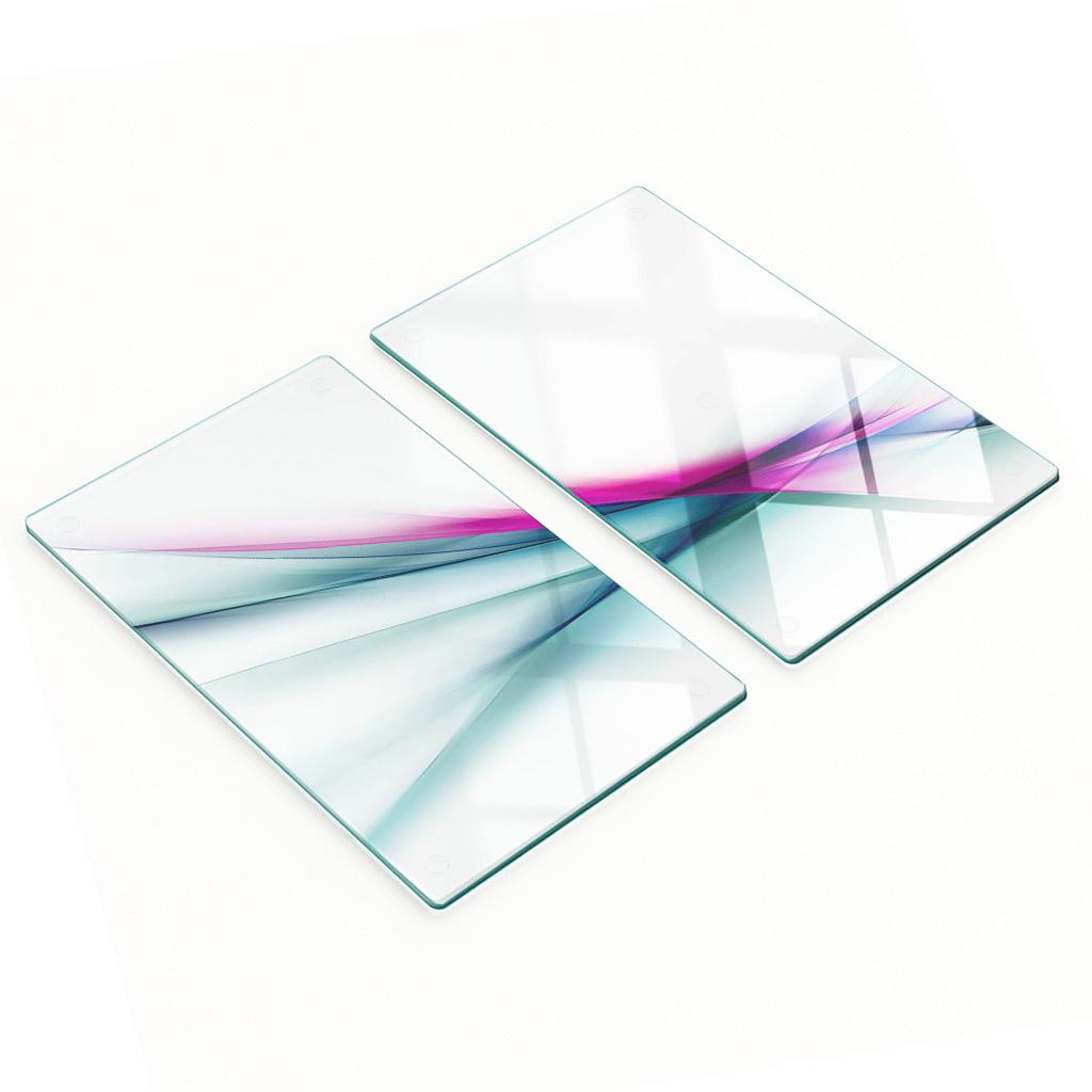 Glass Kitchen Cutting Boards With Abstract Wave Graphics 2X30X52 Cm