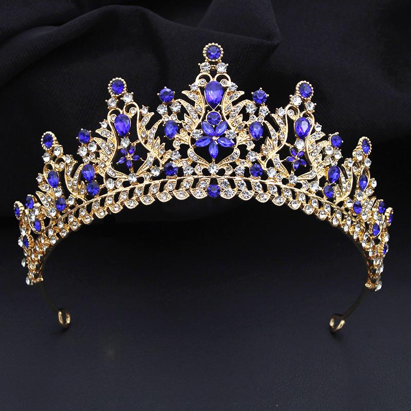 Luxury Flower Crystal Tiaras and Crowns for Bride Women Elegant Bridal Wedding Crown Hair Jewelry Party Prom Accessories
