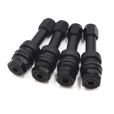 Tire Valve Stem, Black Bolt-In Tire Border, Vacuum with Dust Cap, For Cars, Auto 4 Pieces