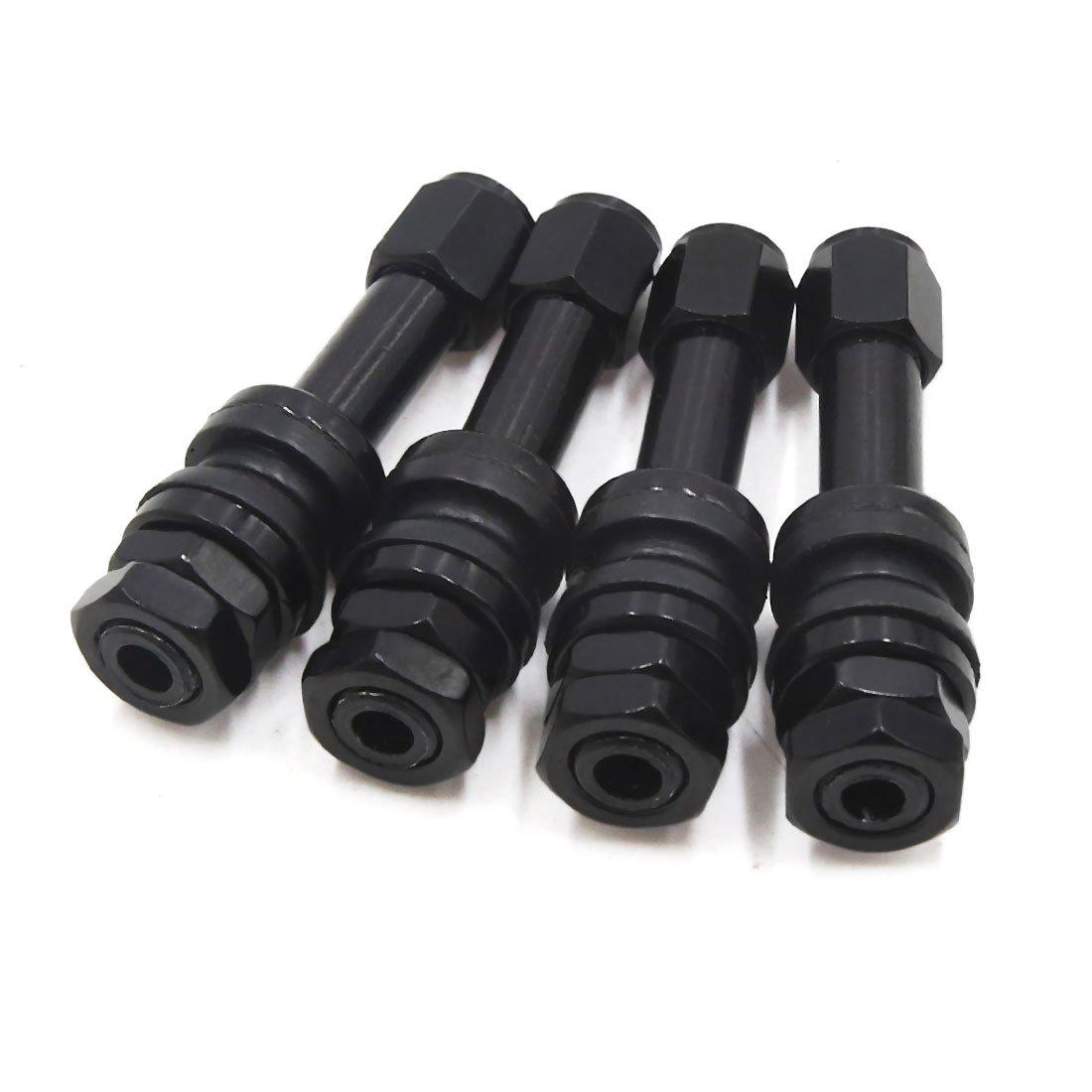 

uxcell Tire Valve Stem, Black Bolt-In Tire Border, Vacuum with Dust Cap, For Cars, Auto 4 Pieces
