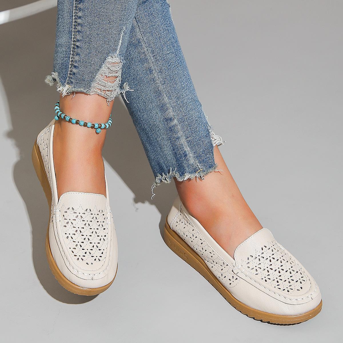 

мода Лето Новые модные туфли для медсестер с круглым носком Мягкая подошва Нескользящие сандалии Плоская обувь Дышащая повседневная спортивная женская обувь 38 белый