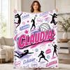 Claudia Volleyball Player Collage Coral Fleece Blanket Sports Decor