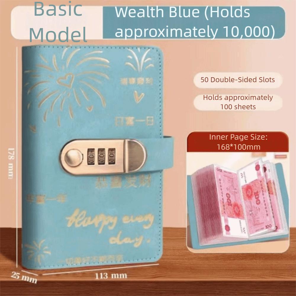 Large Capacity 100 Envelopes Money Saving Challeng PU Savings Challenges Book  for Couples