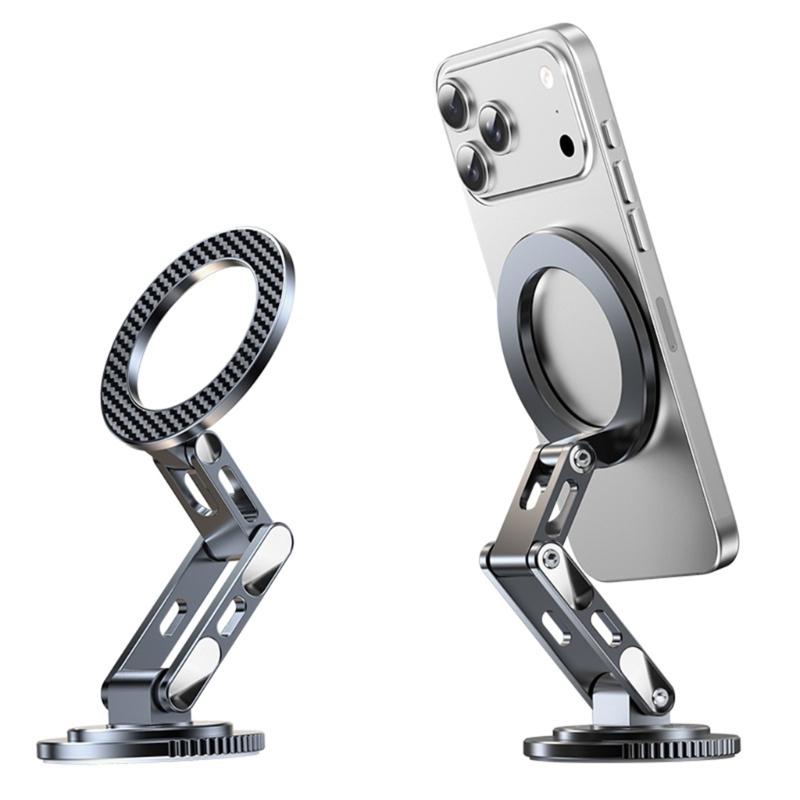 Multifunction Magnetic Car Phone Mount With 360 Swivels Rotation Metal Construction For Stable Driving View