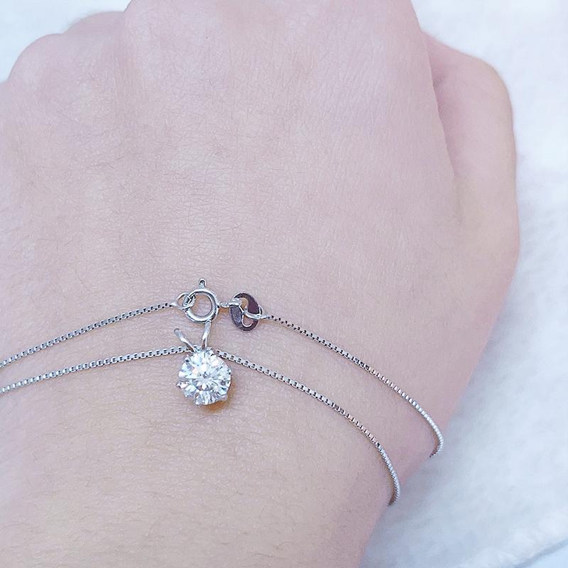 Classic 1ct Moissanite Necklace For Charm Women 1ct Diamond Pendant Silver 925 Jewelry Engagement Wedding Party Gifts